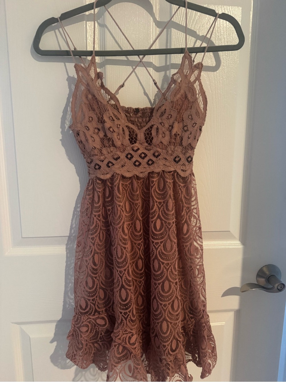 Free People Adella Burnout Slip Dress in Dusty Rose - Picture 2 of 7